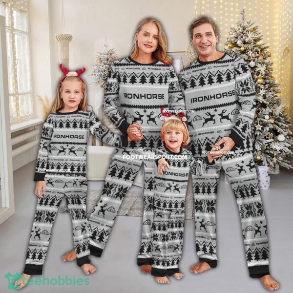 American IronHorse Motorcycle Pajamas Set Ugly Christmas Family - American IronHorse Motorcycle Pajamas Set Ugly Christmas Family