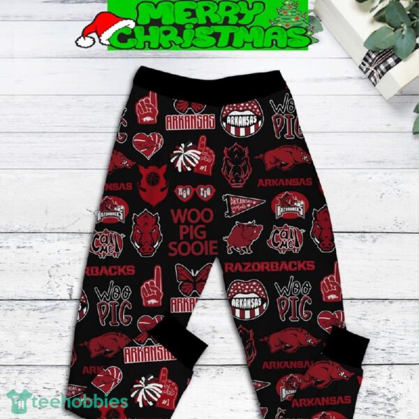 Arkansas Razorbacks Kind Of Fan Girl Fleece Pajamas Set For Christmas - Arkansas Razorbacks Kind Of Fan Girl Fleece Pajamas Set-2
