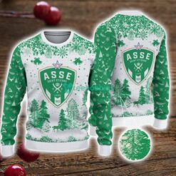 AS Saint-Etienne 3D Sweater Pine Trees Pattern Ugly Christmas Sweater For Big Fans Product Photo 1