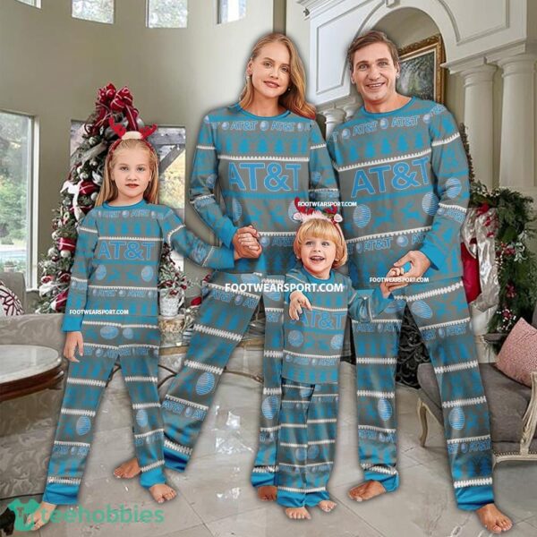 At&t Logo Pattern Ugly Christmas Pajamas Set Men Women Children - At&t Logo Pattern Ugly Christmas Pajamas Set Men Women Children
