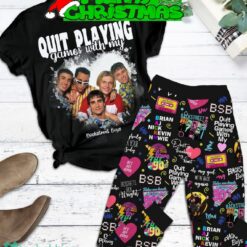 Backstreet Boys Quit Playing Game With My Backstreet Boys Black Fleece Pajamas Set Men Women For Fans - Backstreet Boys Quit Playing Game With My Backstreet Boys Black Fleece Pajamas Set-1