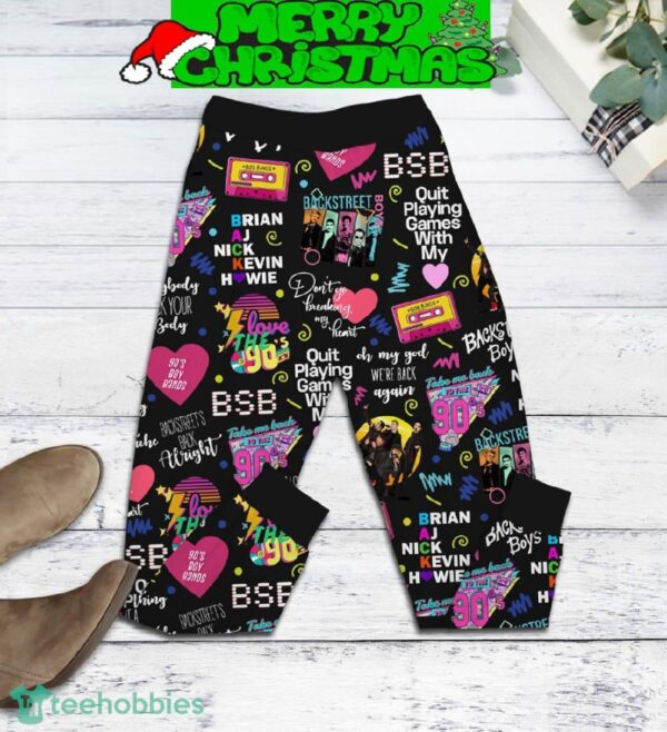 Backstreet Boys Quit Playing Game With My Backstreet Boys Black Fleece Pajamas Set Men Women For Fans - Backstreet Boys Quit Playing Game With My Backstreet Boys Black Fleece Pajamas Set-5
