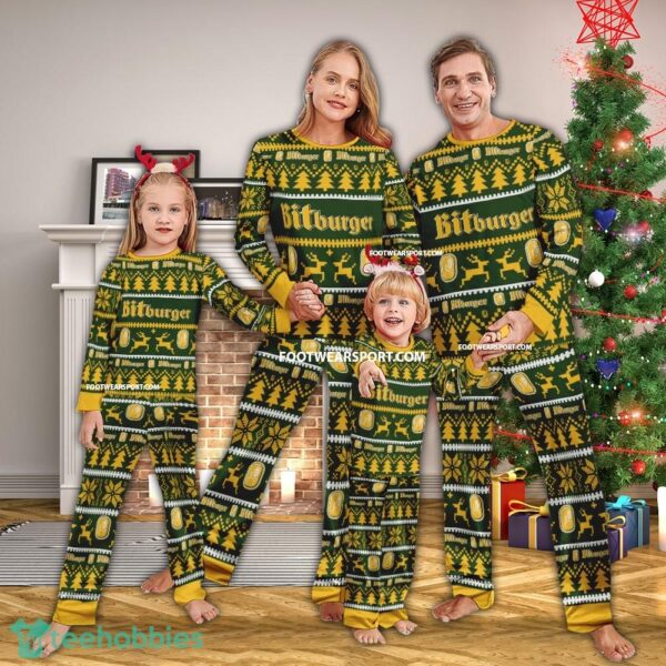 Bitburger Beer Ugly Christmas Pajamas Set Family - Bitburger Beer Ugly Christmas Pajamas Set Family