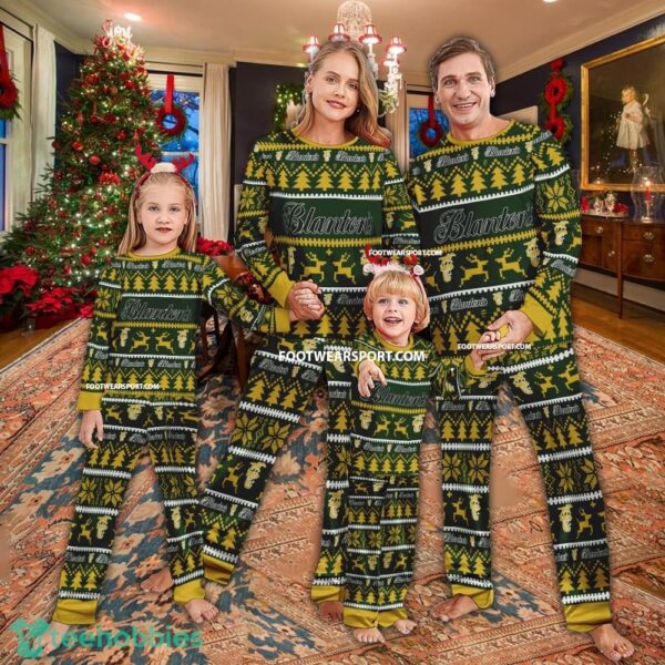 Blanton’s Bourbon Whiskey Ugly Christmas Family Pajamas Set - Blanton’s Bourbon Whiskey Ugly Christmas Family Pajamas Set