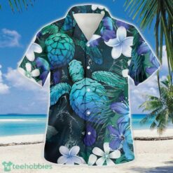 Blue Ocean Turtle 3D Hawaiian Shirt Button Beach Shirt Product Photo 2