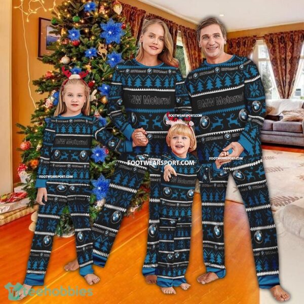 BMW Motorrad Motorcycle Logo Pattern Ugly Christmas Pajamas Set Gift Family - BMW Motorrad Motorcycle Logo Pattern Ugly Christmas Pajamas Set Gift Family