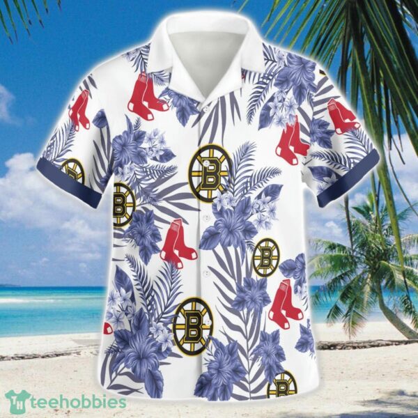 Boston Bruins Boston Red Sox 3D Hawaiian Shirt Button Beach Shirt Product Photo 2