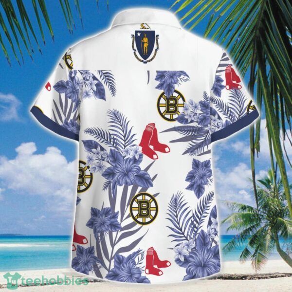 Boston Bruins Boston Red Sox 3D Hawaiian Shirt Button Beach Shirt Product Photo 1