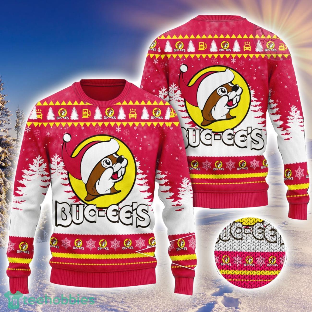 Buc ee’s Logo Wearing Santa Hat 3D Ugly Christmas Sweater Christmas Gift Men And Women 2023 Sweater image Buc ee’s Logo Wearing Santa Hat 3D Ugly Christmas Sweater Christmas Gift Men And Women 2023 Sweater Product Photo 1