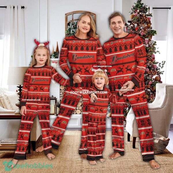 Bundaberg Logo Pattern Ugly Christmas Pajamas Set Gift Family - Bundaberg Logo Pattern Ugly Christmas Pajamas Set Gift Family