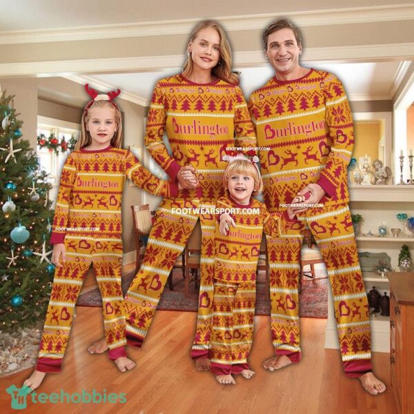 Burlington Logo Pattern Ugly Christmas Pajamas Set Men Women Children - Burlington Logo Pattern Ugly Christmas Pajamas Set Men Women Children