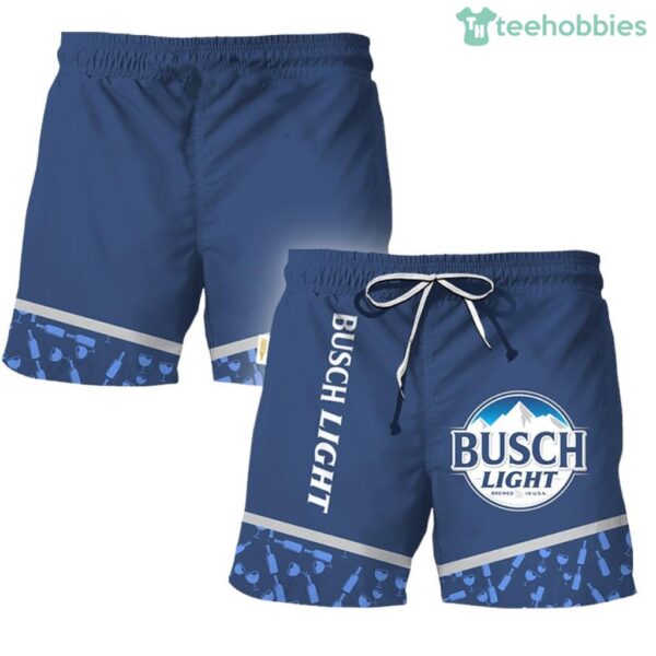 Busch Light Bottle Pattern Swim Trunks Hawaiian Short Product Photo 1