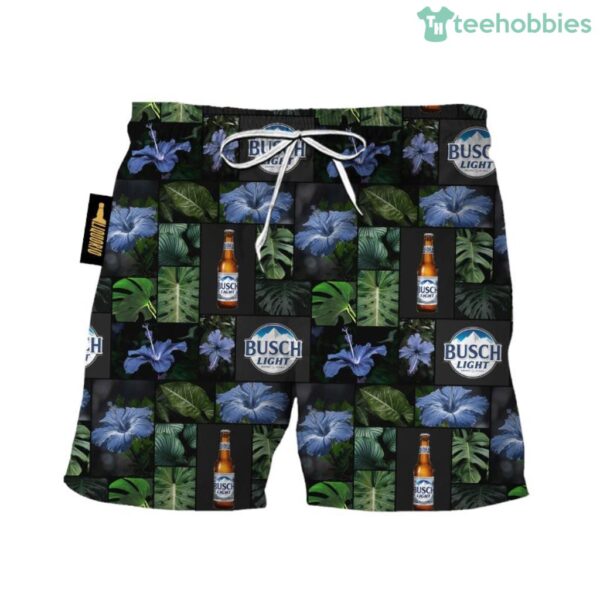 Busch Light Tropical Hibiscus Flower Swim Trunks Hawaiian Short Product Photo 1
