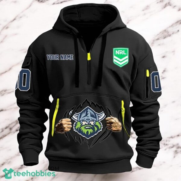Canberra Raiders NRL Hoodie 2D Quarter Zip Hoodie For Fans Product Photo 1