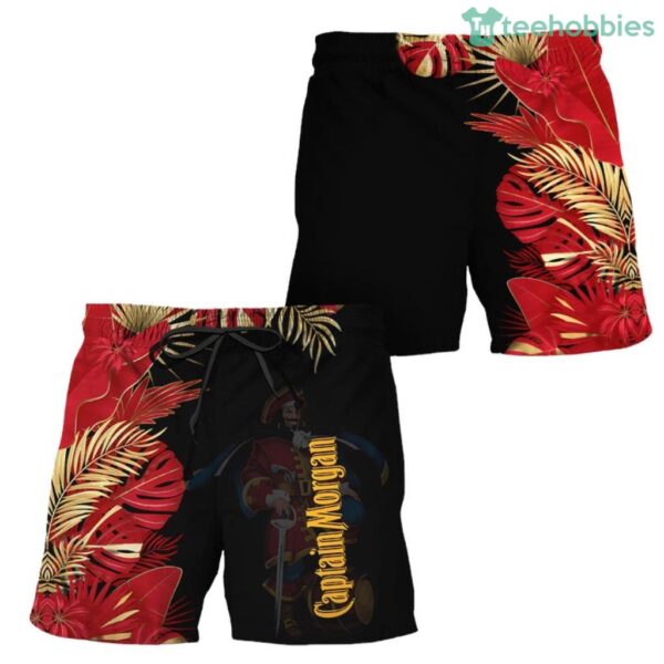 Captain Morgan Tropical Kentia Palm Swim Trunks Hawaiian Short Product Photo 1