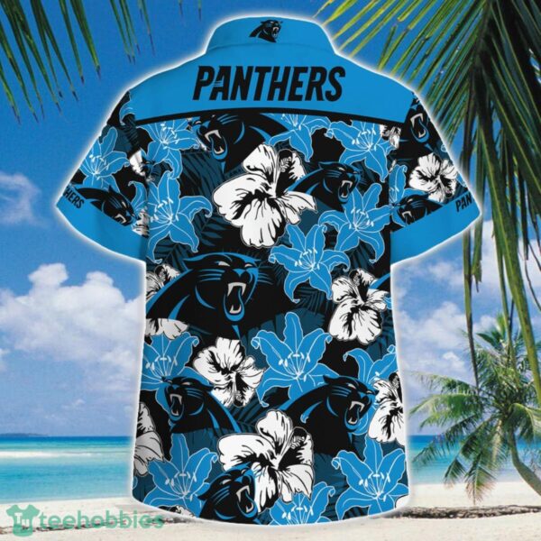 Carolina Panthers Logo 3D Hawaiian Shirt Button Beach Shirt Product Photo 1