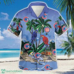 Chicago Cubs Parrots Couple 3D Hawaiian Shirt Button Beach Shirt Product Photo 2