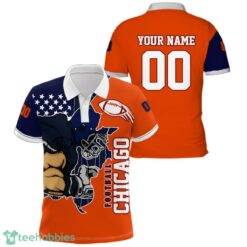 Chicago Football Team Polo Shirt Custom Name Number Gift For Men Sports Product Photo 1