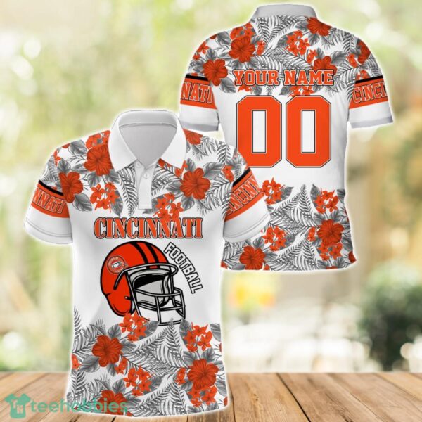 Cincinnati Football Polo Shirt Full Printing Custom Name And Number Tropical Style Product Photo 1