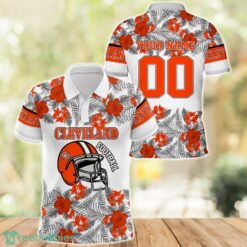 Cleveland Football Polo Shirt Full Printing Custom Name And Number Tropical Style Product Photo 1