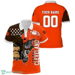 Cleveland Football Team Polo Shirt Custom Name Number Gift For Men Sports Product Photo 1