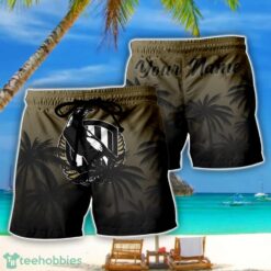 Collingwood Magpies AFL Coconut Pattern Tropical Beach Shorts For Mens Personalized Name Product Photo 1