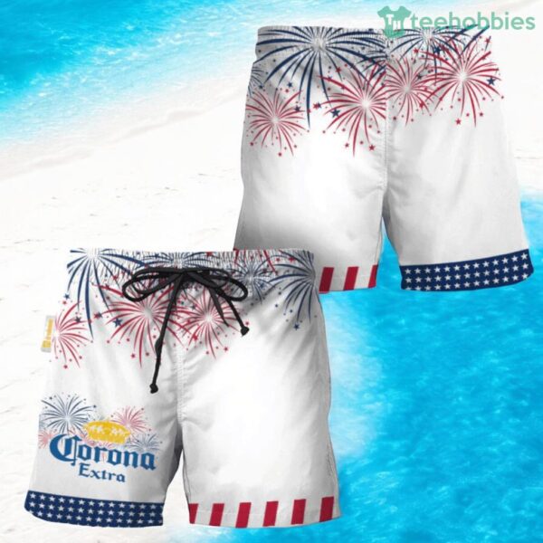 Corona Extra American Independence Day Swim Trunks Hawaiian Short Product Photo 1
