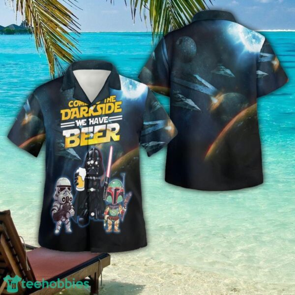 Darth Vader Boba Fett Stormtrooper Come To Dark Side We Have Beer 3D Button Hawaiian Shirt Men And Women Aloha Summer Beach Gift Product Photo 1