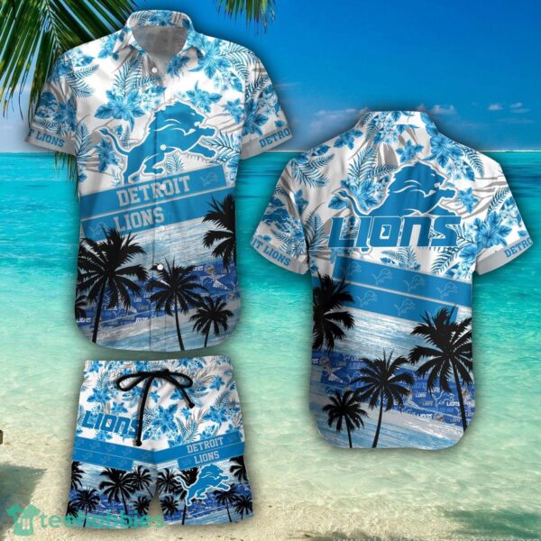Detroit Lions Team NFL Hawaiian Shirt And Beach Shorts Fans Gift Product Photo 1