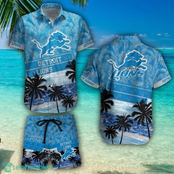 Detroit Lions Team NFL Hawaiian Shirt And Beach Shorts Summer Gift Product Photo 1