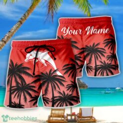Dolphins NRL Coconut Pattern Tropical Beach Shorts For Mens Personalized Name Product Photo 1