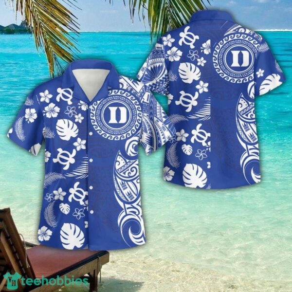 Duke Blue Devils 3D Button Hawaiian Shirt Men And Women Aloha Summer Beach Gift Product Photo 1