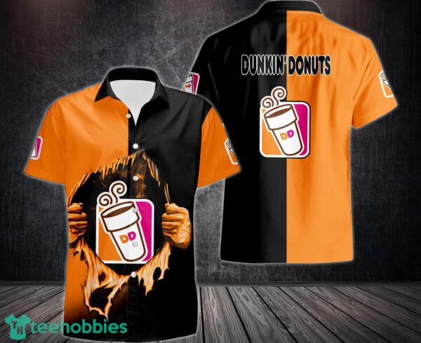 DUNKIN’ DONUTS Short Sleeve Shirt Logo Brand Hawaiian Shirt Limited Designs For Fans Product Photo 1