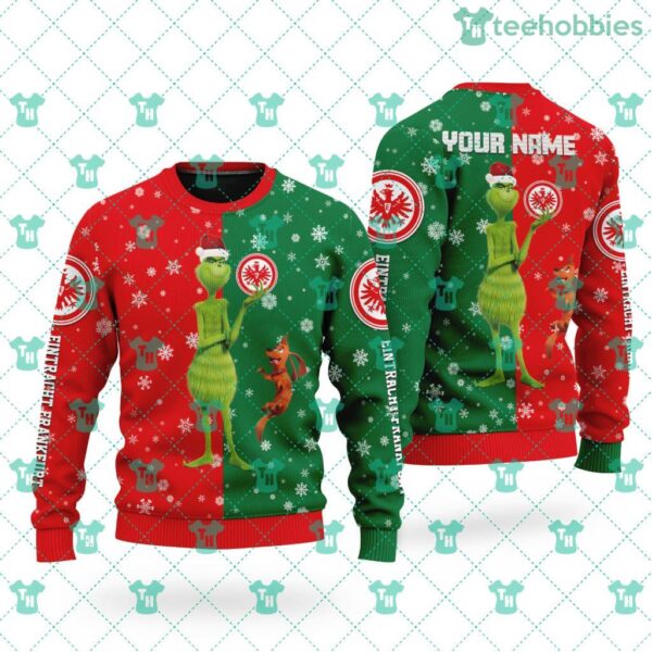 Eintracht Frankfurt F.C Logo Christmas Grinch Friends Ugly Sweater 3d Gift Big Fans Product Photo 1