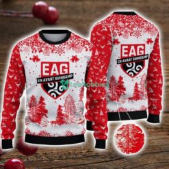 En Avant Guingamp 3D Sweater Pine Trees Pattern Ugly Christmas Sweater For Big Fans Product Photo 1