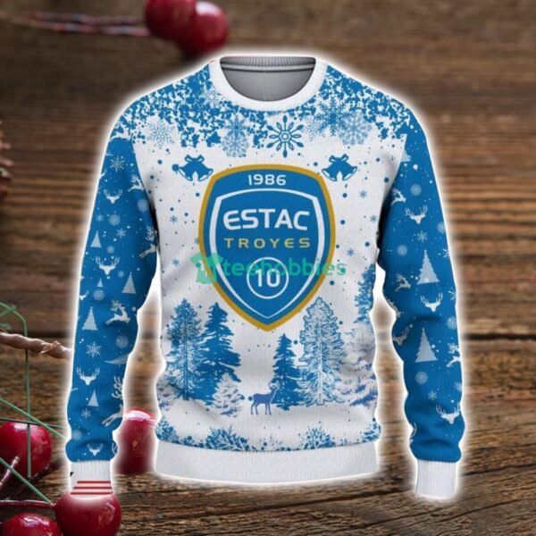 ESTAC Troyes 3D Sweater Pine Trees Pattern Ugly Christmas Sweater For Big Fans Product Photo 2