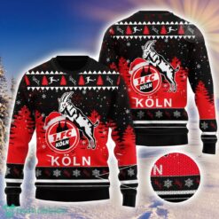 FC Köln Logo Wearing Santa Hat 3D Ugly Christmas Sweater Christmas Gift Men And Women 2023 Sweater Product Photo 1