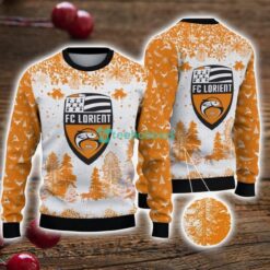 FC Lorient 3D Sweater Pine Trees Pattern Ugly Christmas Sweater For Big Fans Product Photo 1