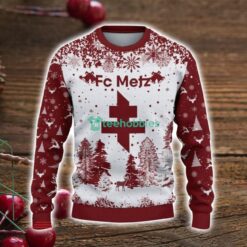 FC Metz 3D Sweater Pine Trees Pattern Ugly Christmas Sweater For Big Fans Product Photo 2