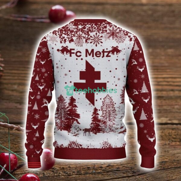 FC Metz 3D Sweater Pine Trees Pattern Ugly Christmas Sweater For Big Fans Product Photo 3