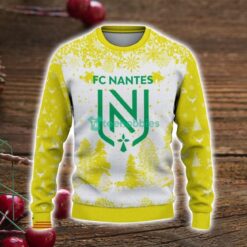 FC Nantes 3D Sweater Pine Trees Pattern Ugly Christmas Sweater For Big Fans Product Photo 2