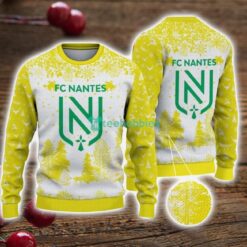 FC Nantes 3D Sweater Pine Trees Pattern Ugly Christmas Sweater For Big Fans Product Photo 1
