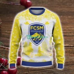 FC Sochaux-Montbeliard 3D Sweater Pine Trees Pattern Ugly Christmas Sweater For Big Fans Product Photo 2