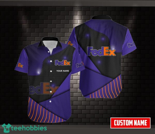 FedEx Hawaiian Shirt Summer Gift Button Hawaii Shirt Custom Name Product Photo 1