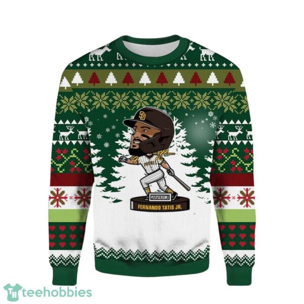 Fernando Tatis JR. Postseason Padres 3D Ugly Christmas Sweater Christmas Gift Ideas Product Photo 1