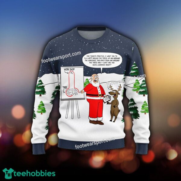 Funny Santa Naughty Lesson Knitted Christmas Sweater AOP For Men And Women - Funny Santa Naughty Lesson Photo 1 Ugly Sweater Gift Christmas