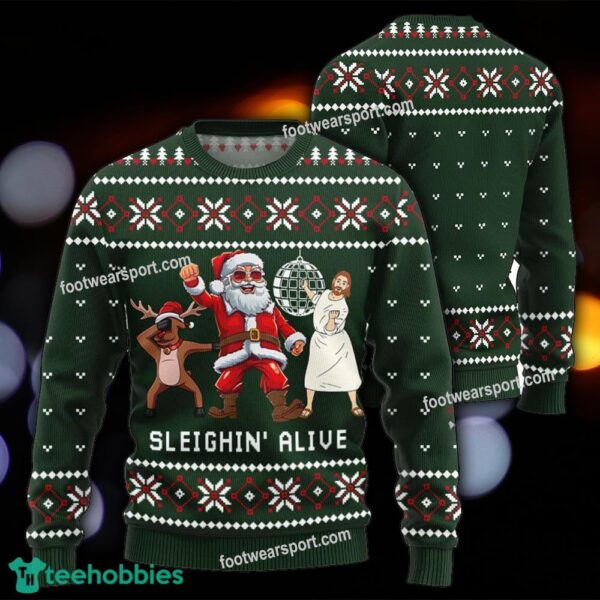 Funny Santa Sleign Ugly Xmas 3D Sweater For Men And Women - Funny Santa Sleign Mens Photo 2 Ugly Sweater Gift Christmas