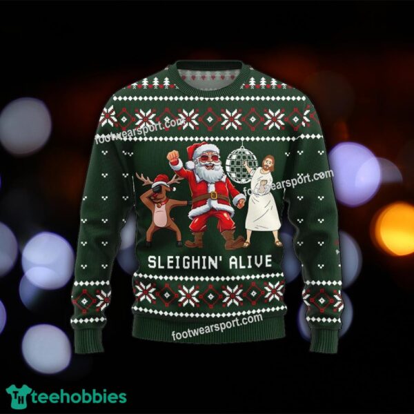 Funny Santa Sleign Ugly Xmas 3D Sweater For Men And Women - Funny Santa Sleign Mens Photo 1 Ugly Sweater Gift Christmas
