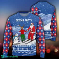 Funny Santa With Reindeer And Snowman Knitted Christmas Sweater For Men And Women - Funny Santa With Reindeer And Snowman Photo 2 Ugly Sweater Gift Christmas