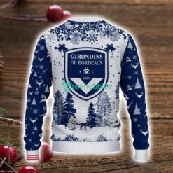 Girondins de Bordeaux 3D Sweater Pine Trees Pattern Ugly Christmas Sweater For Big Fans image Girondins de Bordeaux 3D Sweater Pine Trees Pattern Ugly Christmas Sweater For Big Fans Product Photo 3